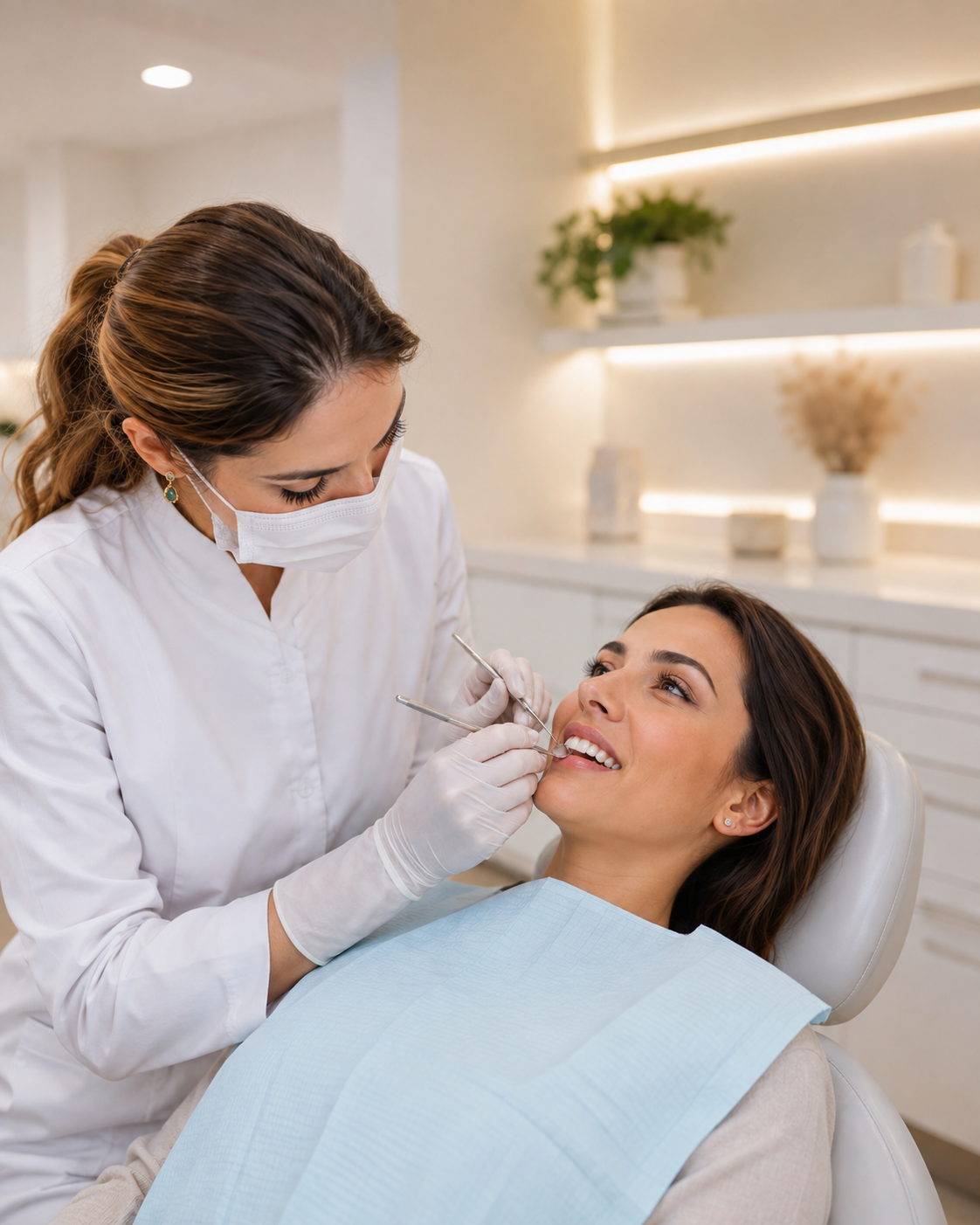 Paciente realizando restauração dentária em consultório odontológico em Ji-Paraná